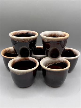 Vintage McCoy Brown Drip Pottery Cups