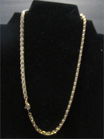 New MCM Vintage 18" Length Inter locking Gold Fancy Heavy Necklace 35.6 Gm