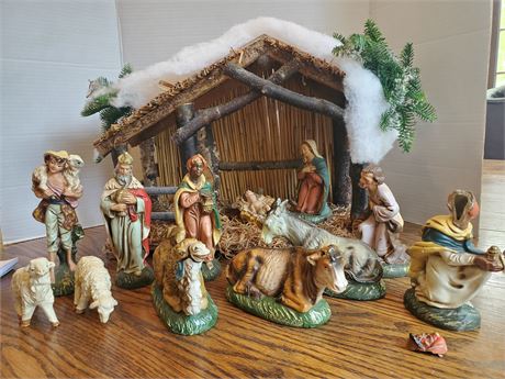Vintage Nativity Set w/ Creche