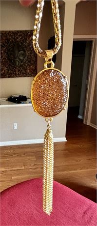 Gold Dust Bling Necklace 21”in Long