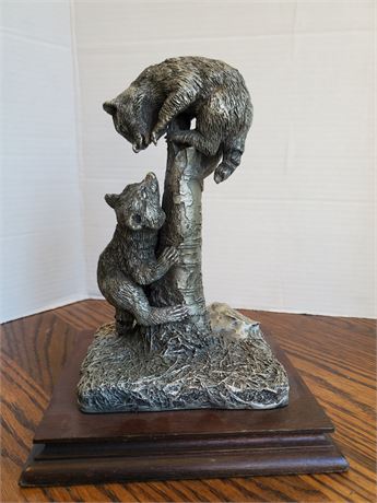 Chilmark L.C. Hampton "Raccoon Cubs" Fine Pewter Sculpture 1977