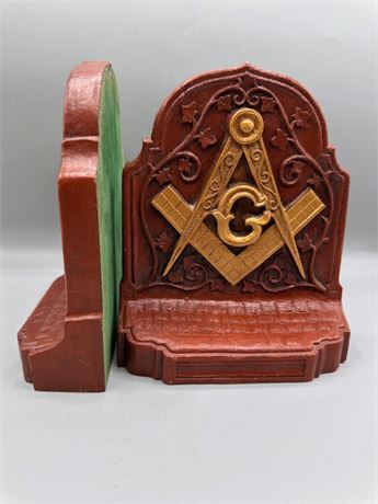 vintage Masonic arched bookends