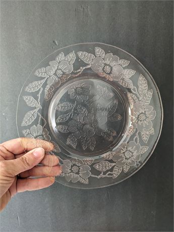 Vintage Macbeth Evans Pink Dogwood Depression Glass Plates- Set of 12