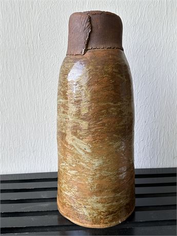 Signed Studio Art Pottery Collared Vase