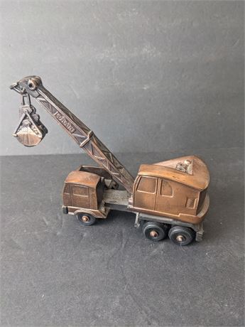 Vintage LORAIN Brass Die Cast Crane Truck