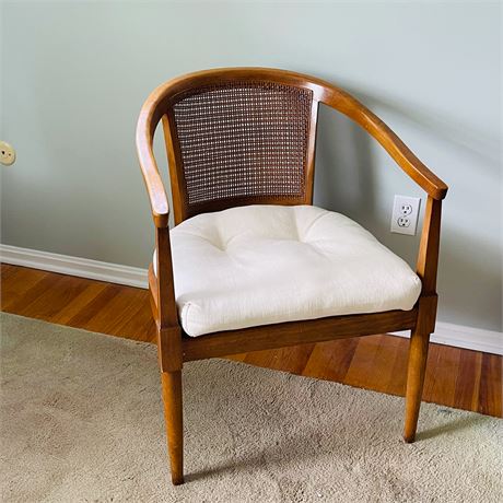 MCM Barrel Style Occasional Woven Back Chair