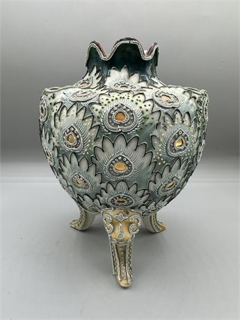 Moriage Nippon Porcelain Narcissus Vase