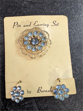 Vintage Pin & Earrings Set by Bernela