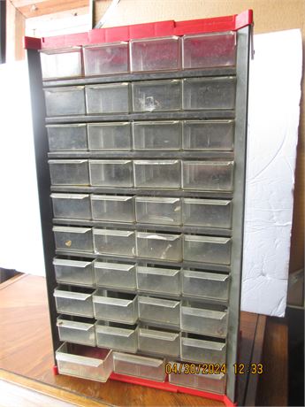 39 Plastic Drawwr Metal 17"  Tall Portable Parts cabinet