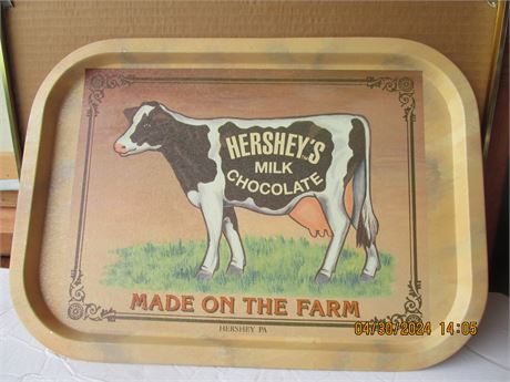 Vintage Hershey's Milk Chocolate Tin Litho Adverising 11" X 16" Tray