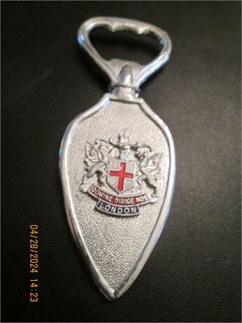 Vintage Silver London Domine Dirice Nos Crest Souvenir Bottle Opener