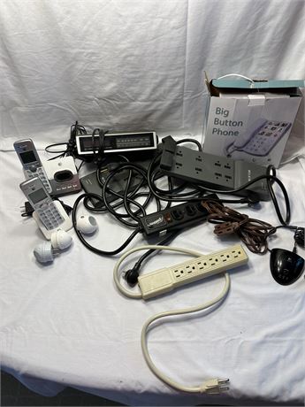 Assortment of Extension Cords and House Phones