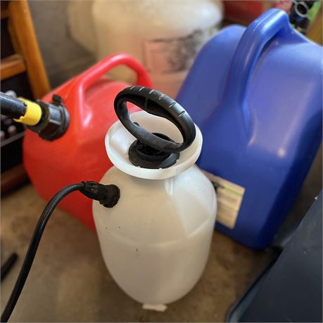 Sprayer,  Gas and Kerosene Cans