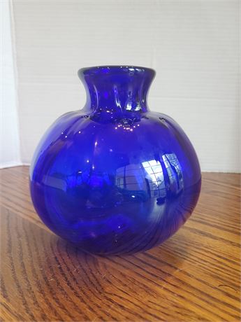Vintage Hand Blown Cobalt Blue Vase
