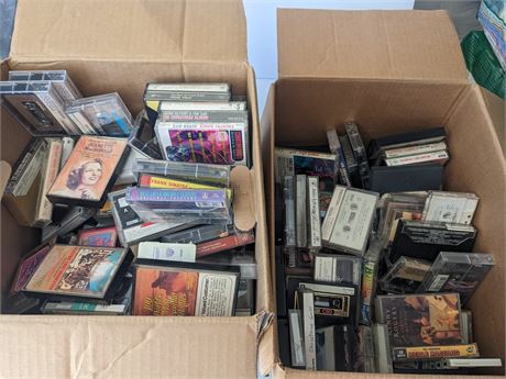 2 Boxes of Cassette Tapes Music