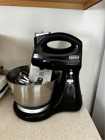 Sunbeam Hand Stand Mixer With Bowl On Stand In Black