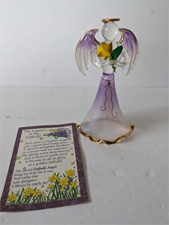 Blown Glass Daffodil Angel