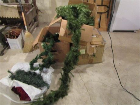 Boxes of Artificial Evergreen Garlands