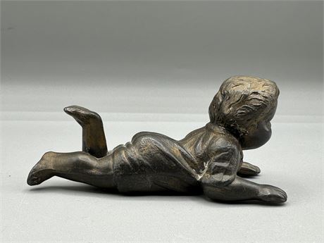 Vintage Bronze Child Sculpture