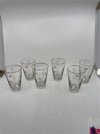 Vintage Libbey Glass Atomic Tumblers set of 6