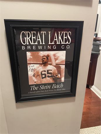 Great Lakes Brewing Company Stein Bach #65 Personally Signed Cleveland Browns