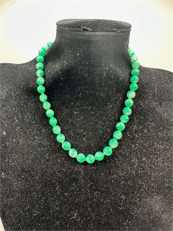Polished Hand Strung Jadeite Necklace