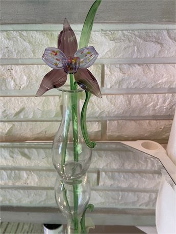 Murano Glass Flowers and Vase