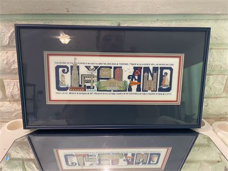 Cleveland Needlepoint Framed