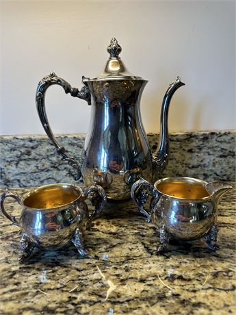 Vintage Sheridan Silver on Copper Tea Set