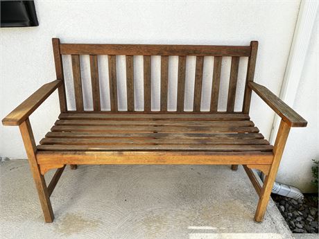 Outdoor Teakwood Bench With Fitted Cushion